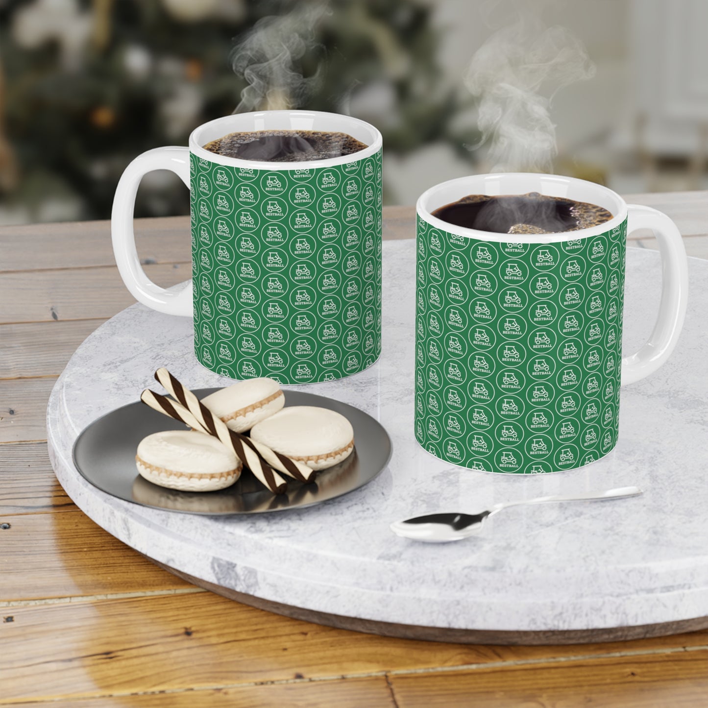 BestBall Green Pattern - Ceramic Mugs (11oz)